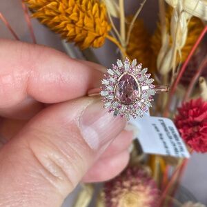 Pink Spinel, Pink Sapphire and Diamond Ring